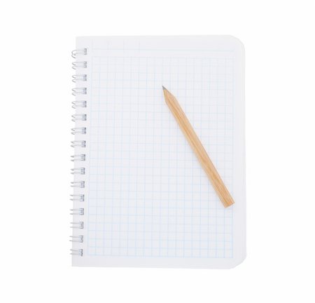 simsearch:400-04085179,k - Paper notebook with pencil isolated on white background Photographie de stock - Aubaine LD & Abonnement, Code: 400-05331796