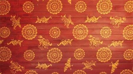Decorated ceiling of temple in Champasak Province, Laos Stock Photo - Budget Royalty-Free & Subscription, Code: 400-05331875