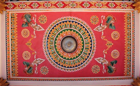 Decorated ceiling of temple in the capital of Vientiane, Laos Stock Photo - Budget Royalty-Free & Subscription, Code: 400-05331879