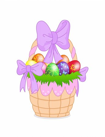 Illustration of an easter basket Stock Photo - Budget Royalty-Free & Subscription, Code: 400-05331873