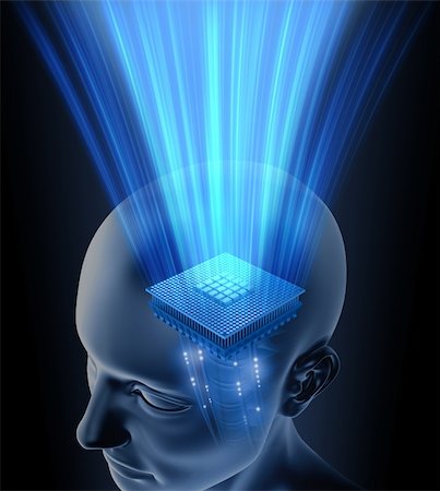Your brain is your processor. Concept of thinking. You can put your text on the rays. Stockbilder - Microstock & Abonnement, Bildnummer: 400-05331919