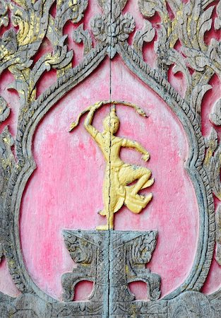 droga - Native Thai style wood carving decorated in temple.  Sculptures in the temple. Stock Photo - Budget Royalty-Free & Subscription, Code: 400-05331959
