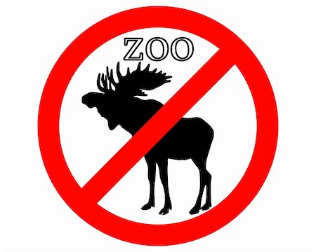Moose in zoo prohibited Stock Photo - Budget Royalty-Free & Subscription, Code: 400-05332075