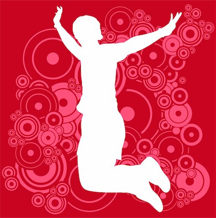 simsearch:400-04563369,k - young man jump on the abstract background - vector Photographie de stock - Aubaine LD & Abonnement, Code: 400-05332279