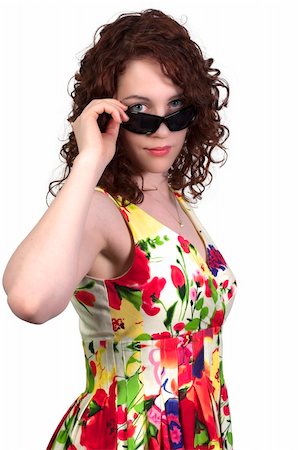 A beautiful woman wearing a pair of sunglasses Photographie de stock - Aubaine LD & Abonnement, Code: 400-05332387
