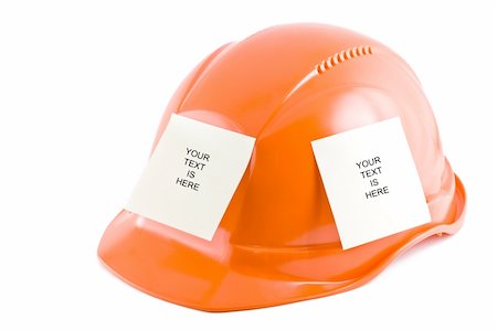 simsearch:400-04429200,k - Protective helmet and note stickers on the white background. Stock Photo - Budget Royalty-Free & Subscription, Code: 400-05332474