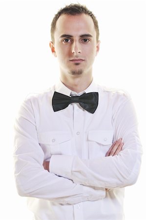 young barman portrait isolated on white background with alcohol coctail drink Stock Photo - Budget Royalty-Free & Subscription, Code: 400-05332542