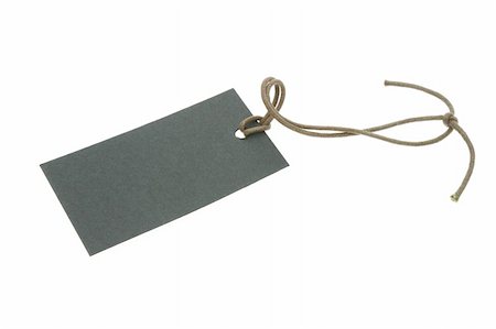simsearch:400-05333011,k - Blank black tag with string isolated on white Photographie de stock - Aubaine LD & Abonnement, Code: 400-05333003