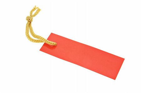 simsearch:400-05333011,k - Red tag with string isolated on white Photographie de stock - Aubaine LD & Abonnement, Code: 400-05333032
