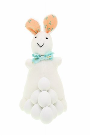 simsearch:400-05040794,k - Easter bunny together with eggs isolated on white Stock Photo - Budget Royalty-Free & Subscription, Code: 400-05333047