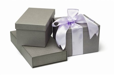 plain rectangular box - Collection of grey gift boxes on white background Stock Photo - Budget Royalty-Free & Subscription, Code: 400-05333227