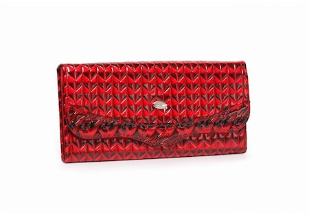 Nice red leather change purse on white background. Clipping path is included Foto de stock - Super Valor sin royalties y Suscripción, Código: 400-05333453
