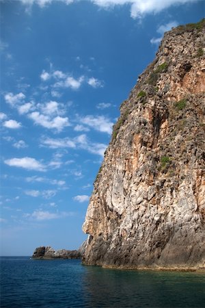 simsearch:400-07321918,k - Steep coastal rock, view from the sea, Corfu, Greece Stock Photo - Budget Royalty-Free & Subscription, Code: 400-05333529