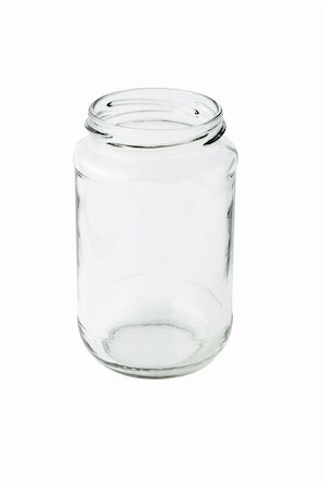 simsearch:400-04997063,k - Empty glass jar on white background Photographie de stock - Aubaine LD & Abonnement, Code: 400-05333629