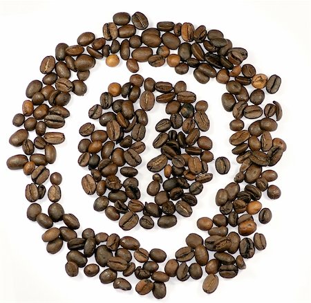 coffee beans on white background Photographie de stock - Aubaine LD & Abonnement, Code: 400-05333771