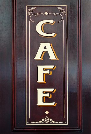 french cafes in france - Wooden signs in the streets of Paris Cafe Stock Photo - Budget Royalty-Free & Subscription, Code: 400-05333954