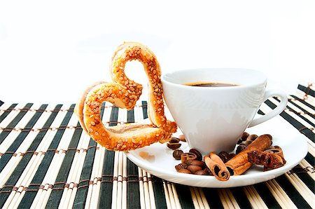 Fresh delicious cookies and cup of coffee Stock Photo - Budget Royalty-Free & Subscription, Code: 400-05344041