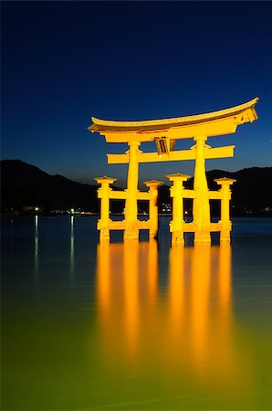 The otori gate which welcomes visitors to Miyajima, Japan. Stock Photo - Budget Royalty-Free & Subscription, Code: 400-05344109