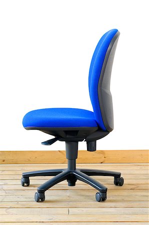 simsearch:400-09090800,k - modern blue office chair on wood floor over white background Photographie de stock - Aubaine LD & Abonnement, Code: 400-05344169