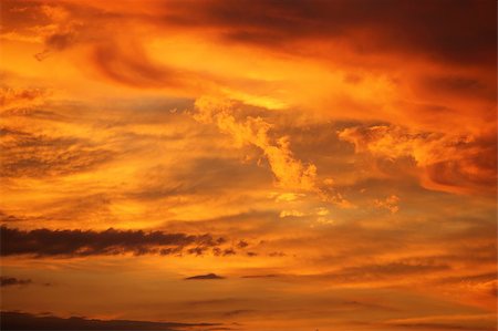 dawn red sky - Impressive view from heaven with bright orange clouds Stock Photo - Budget Royalty-Free & Subscription, Code: 400-05344198