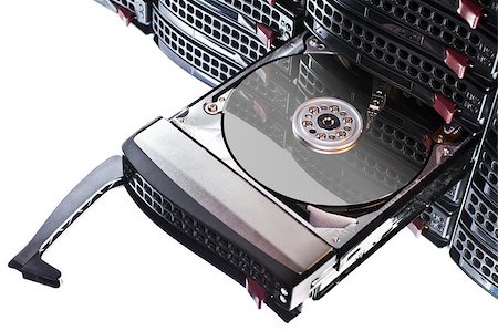 open hard disk in hot swap frame. isolated on white Photographie de stock - Aubaine LD & Abonnement, Code: 400-05344623