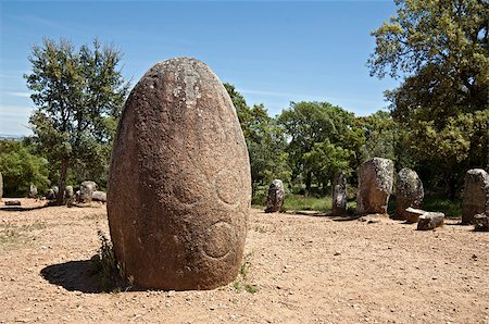 simsearch:400-05724389,k - Decorated menhir in megalithic monument of Cromelech dos Almendres - Evora -Portugal Stock Photo - Budget Royalty-Free & Subscription, Code: 400-05344772