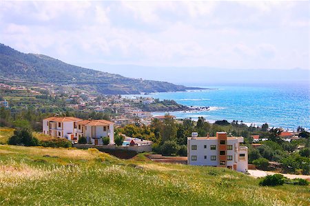 Cyprus landscape with mountains and Mediterranean sea. Foto de stock - Super Valor sin royalties y Suscripción, Código: 400-05344900