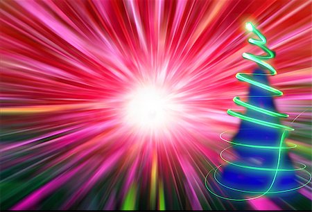 xmas tree (lights) on the black background Stock Photo - Budget Royalty-Free & Subscription, Code: 400-05344996