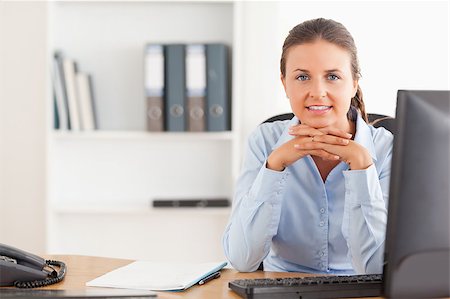 simsearch:400-04894274,k - Working woman posing in her office Stock Photo - Budget Royalty-Free & Subscription, Code: 400-05345123