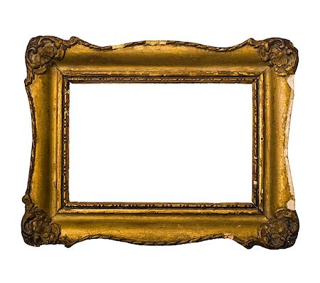 Golden vintage picture frame with broken edges Stock Photo - Budget Royalty-Free & Subscription, Code: 400-05345610