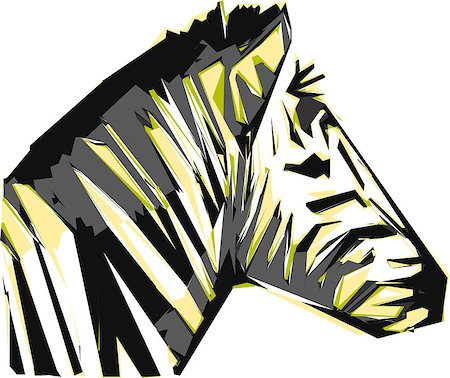 simsearch:400-04348140,k - zebra head isolated on the white background Foto de stock - Royalty-Free Super Valor e Assinatura, Número: 400-05346099