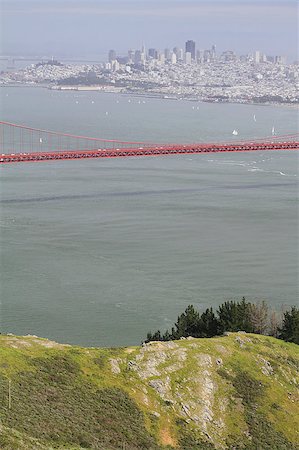 simsearch:400-05205948,k - Golden Gate Bridge, San Francisco, with a hill on foreground Foto de stock - Super Valor sin royalties y Suscripción, Código: 400-05346324