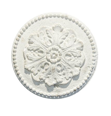 isolated on white vintage ornamental gypsum tracery Stockbilder - Microstock & Abonnement, Bildnummer: 400-05346320