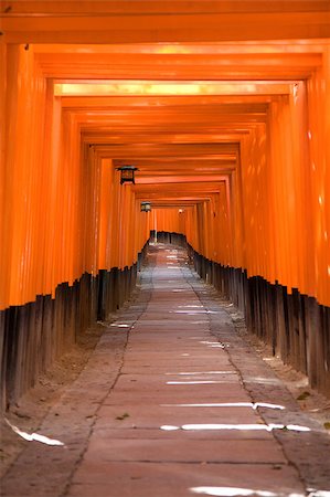 stairs on tunnel - Torii gates at the Fushimi Inari Shrine at Kyoto, Japan Stock Photo - Budget Royalty-Free & Subscription, Code: 400-05346342