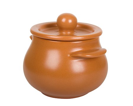 simsearch:400-05751963,k - Clay pot isolated on white background Foto de stock - Royalty-Free Super Valor e Assinatura, Número: 400-05346378