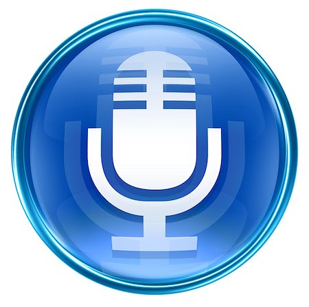 Microphone icon blue, isolated on white background Stock Photo - Budget Royalty-Free & Subscription, Code: 400-05346393
