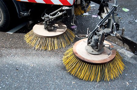 detail of a street sweeper machine/car cleaning the road Stock Photo - Budget Royalty-Free & Subscription, Code: 400-05346489
