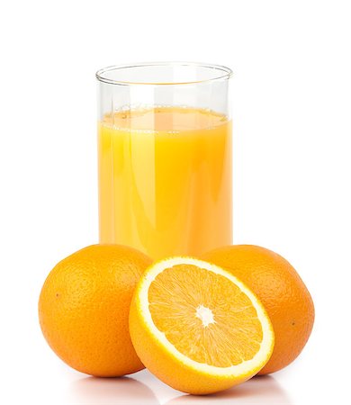 simsearch:400-05911768,k - Orange juice and slices of orange isolated on white Photographie de stock - Aubaine LD & Abonnement, Code: 400-05346706