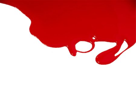 Red paint is flowing down of white background Stock Photo - Budget Royalty-Free & Subscription, Code: 400-05346878