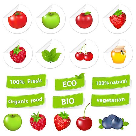 simsearch:400-04306902,k - Eco Set, Organic Food, Isolated On White Background, Vector Illustration Photographie de stock - Aubaine LD & Abonnement, Code: 400-05347315