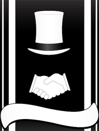 hat and handshake on a black background Stock Photo - Budget Royalty-Free & Subscription, Code: 400-05347381