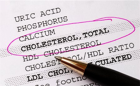 Focus on the cholesterol in a blood test report concept of better health Photographie de stock - Aubaine LD & Abonnement, Code: 400-05347431