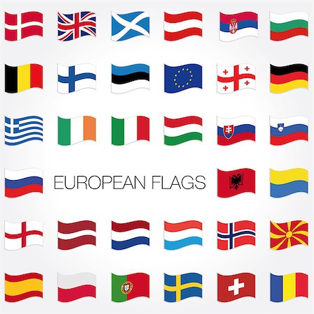 vector european country flags Photographie de stock - Aubaine LD & Abonnement, Code: 400-05347629