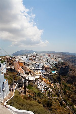 simsearch:400-04374799,k - View of Thira town in Santorini island, Greece Stock Photo - Budget Royalty-Free & Subscription, Code: 400-05348079