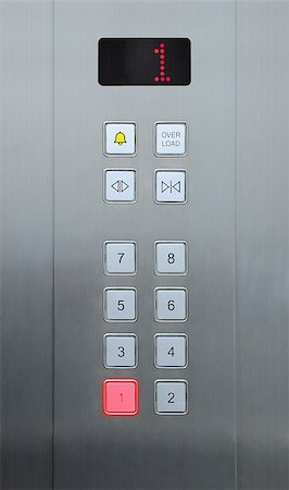 simsearch:400-05223721,k - 1 floor on elevator buttons Foto de stock - Royalty-Free Super Valor e Assinatura, Número: 400-05348130