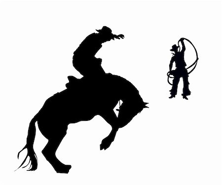 The Rider and cowpuncher try to stop the horse. Stock Photo - Budget Royalty-Free & Subscription, Code: 400-05348648