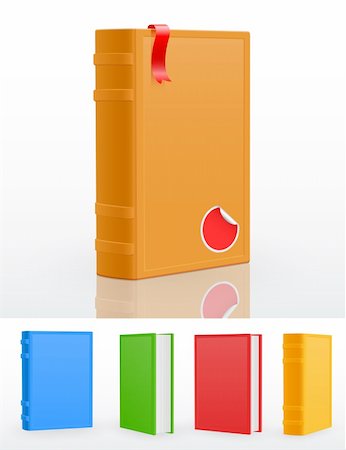 Set of closed standing books. Vector illustration. Stock Photo - Budget Royalty-Free & Subscription, Code: 400-05348752