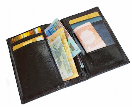 simsearch:695-05780246,k - open black purse with euro money and plastic cards Photographie de stock - Aubaine LD & Abonnement, Code: 400-05349191
