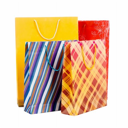 simsearch:400-08772748,k - Shopping bags isolated on a white background Foto de stock - Super Valor sin royalties y Suscripción, Código: 400-05349233