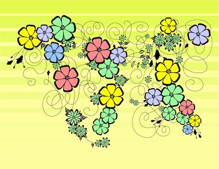 simsearch:400-06093261,k - Illustration of abstract floral ornament with background Fotografie stock - Microstock e Abbonamento, Codice: 400-05349365